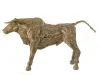 Product image 2 of the product “Standing Bull - Head up. Artistic made made from single teak wood pieces. The head is carved wood. About 240cm length and 125cm height ”